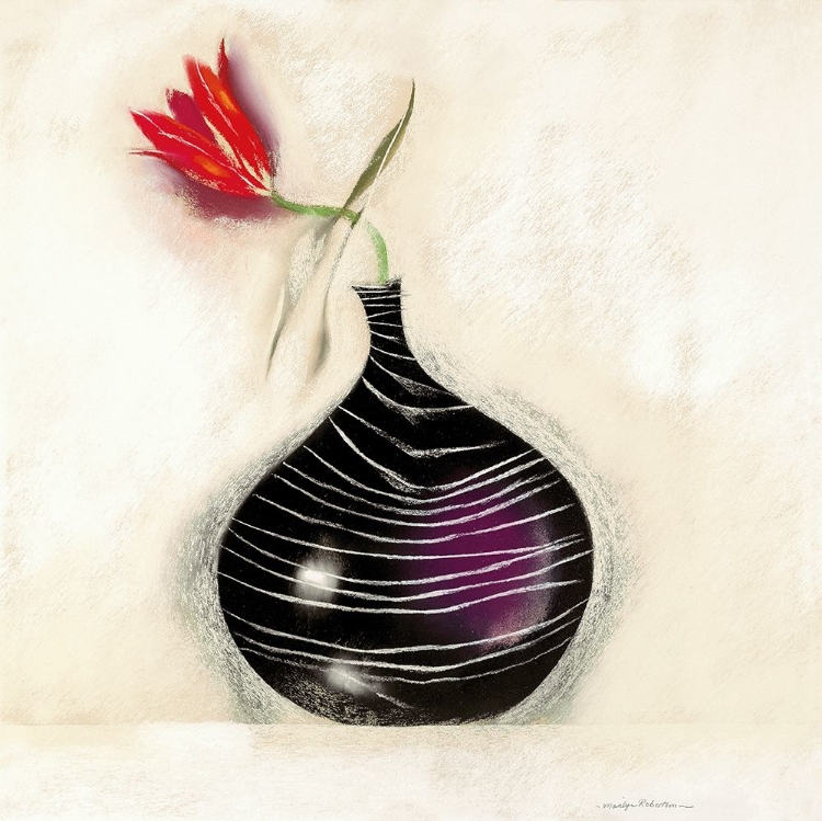 Picture of TULIP IN BLACK VASE II