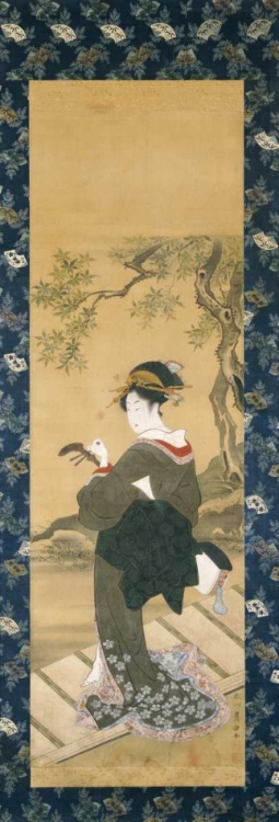 Picture of PORTRAIT OF A WOMAN TUNING HER SHAMISEN ON A VERANDA