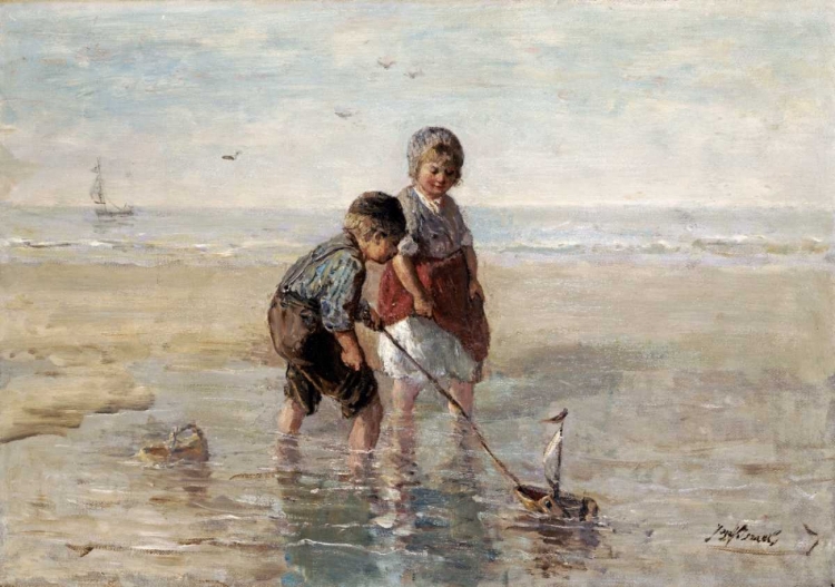 Picture of CHILDREN PLAYING BY THE SEASIDE