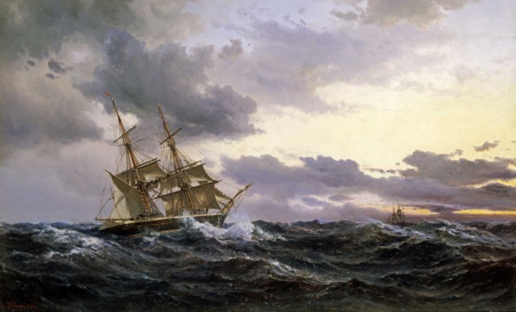 Picture of SAILING VESSELS IN A STORMY SEA