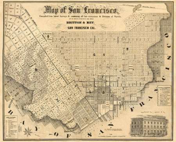 Picture of MAP OF SAN FRANCISCO, 1852