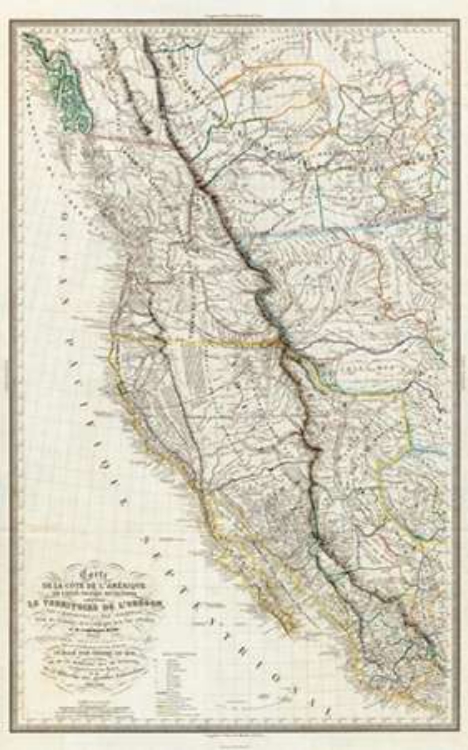 Picture of CARTE DE LA COTE DE LAMERIQUE, 1844