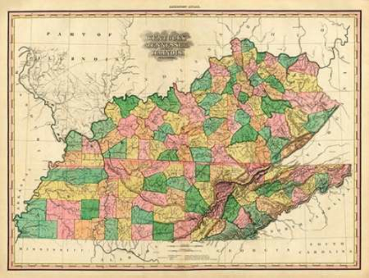 Picture of KENTUCKY, TENNESSEE AND PART OF ILLINOIS, 1823