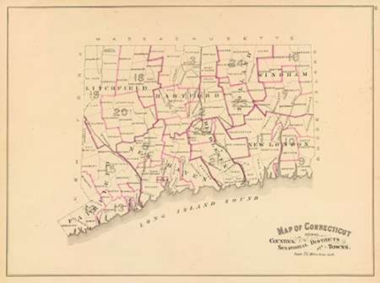 Picture of CONNECTICUT: SENATORIAL DISTRICTS, 1893