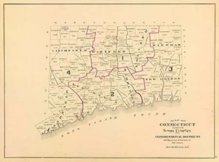 Picture of CONNECTICUT: CONGRESSIONAL DISTRICTS, 1893