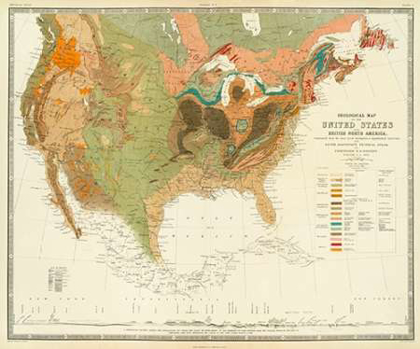 Picture of GEOLOGICAL MAP OF THE UNITED STATES, 1856