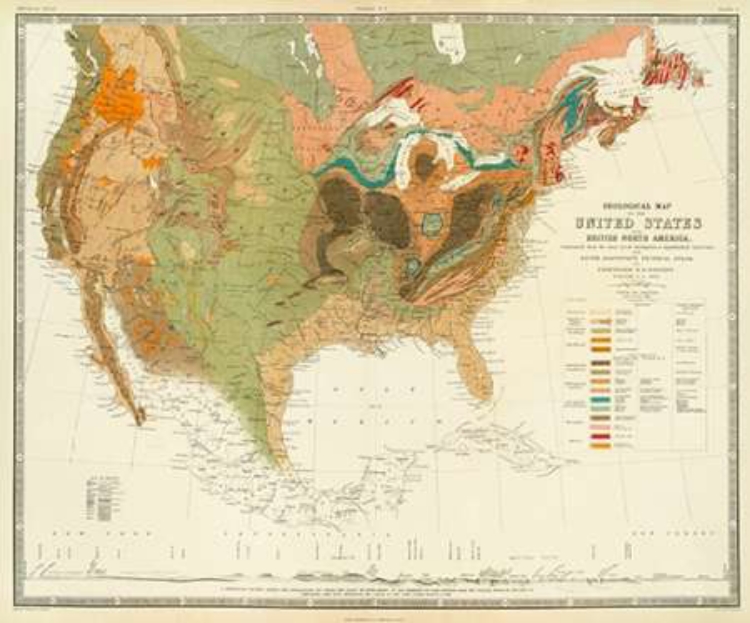 Picture of GEOLOGICAL MAP OF THE UNITED STATES, 1856