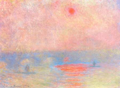 Picture of WATERLOO BRIDGE SUN THROUGH THE MIST 1903