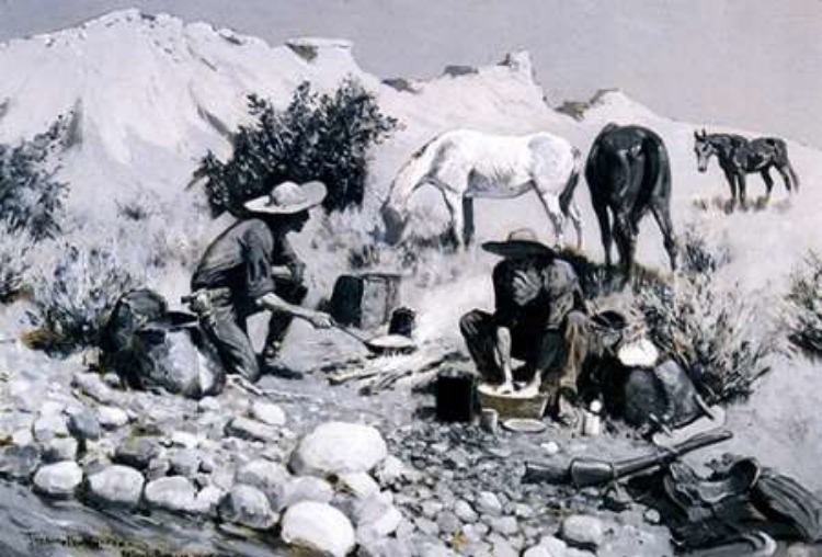 Picture of PROSPECTORS MAKING FRYING PAN BREAD