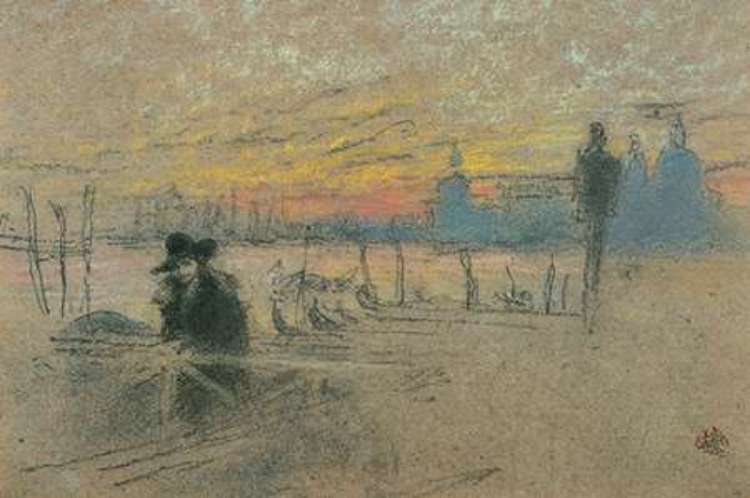 Picture of SUNSET RED AND GOLD THE GONDOLIER 1880