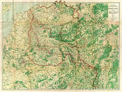 Picture of HAMMONDS LARGE SCALE WAR MAP OF THE WESTERN FRONT, 1917