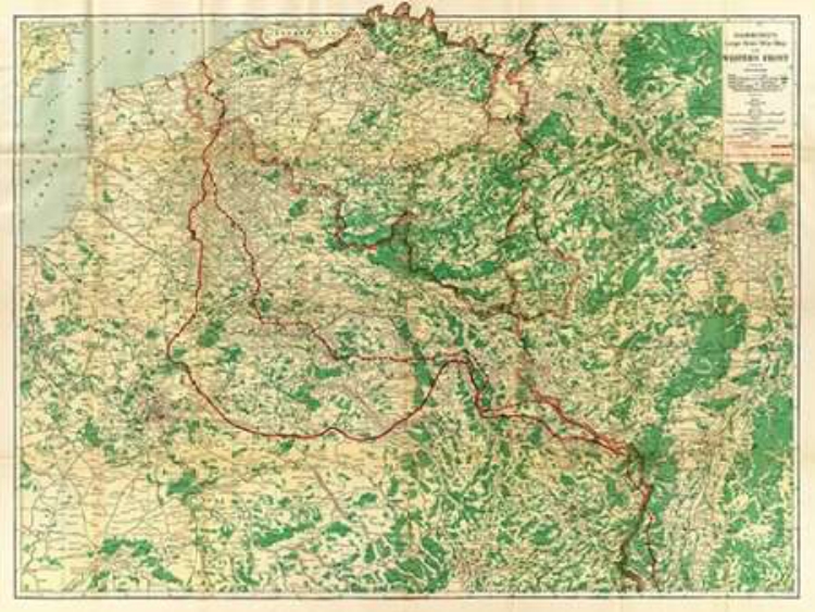 Picture of HAMMONDS LARGE SCALE WAR MAP OF THE WESTERN FRONT, 1917