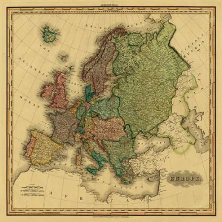 Picture of EUROPE, 1823 - TEA STAINED