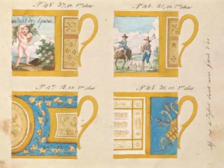 Picture of QUATRE TASSES AVEC FOND DOR, CA. 1800-1820