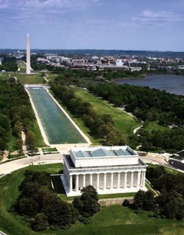 Picture of NATIONAL MALL, LINCOLN MEMORIAL AND WASHINGTON MONUMENT, WASHINGTON D.C. - VINTAGE STYLE PHOTO TINT 