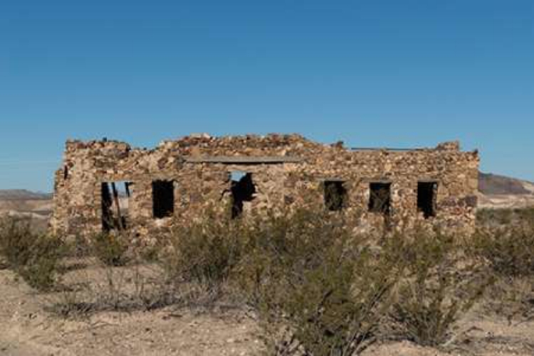 Picture of REMNANTS OF AN OLD STONE HOUSE IN THE SMALL SETTLEMENT OF TERLINGUA, IN BREWSTER COUNTY, TX