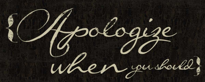 Picture of APOLOGIZE WHEN YOU SHOULD