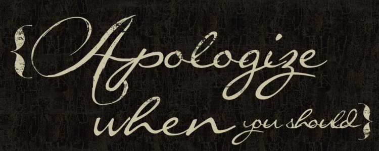 Picture of APOLOGIZE WHEN YOU SHOULD