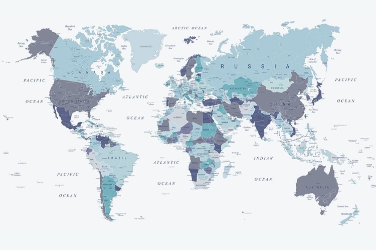 Picture of WORLD MAP BLUE 1