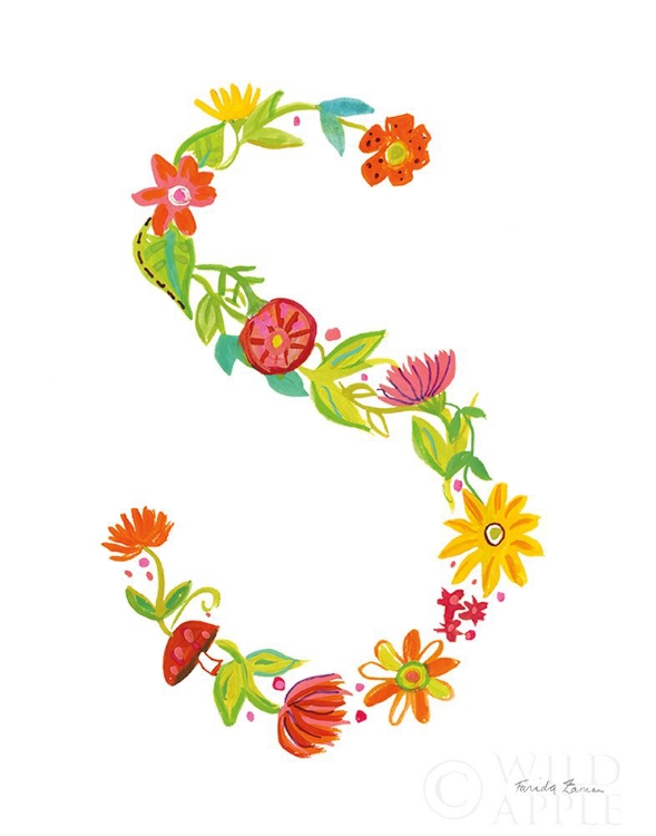 Picture of FLORAL ALPHABET LETTER XIX