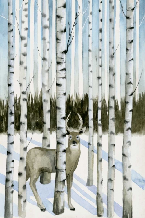 Picture of DEER IN SNOWFALL I