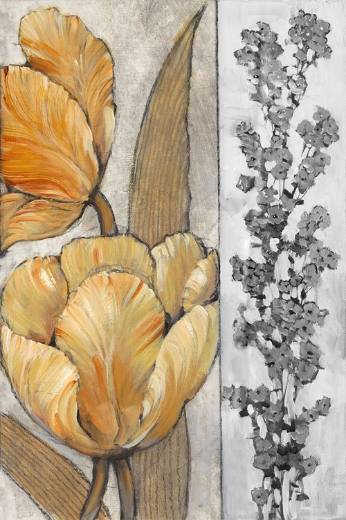 Picture of OCHRE AND GREY TULIPS III