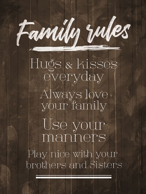 Picture of FAMILY RULES WOOD TONE