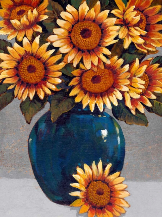 Picture of VASE OF SUNFLOWERS I