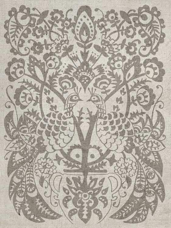 Picture of PEACOCK DAMASK I