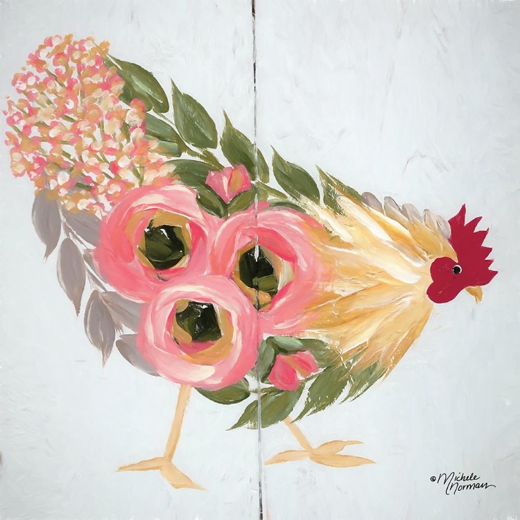 Picture of FLORAL HEN ON WHITE