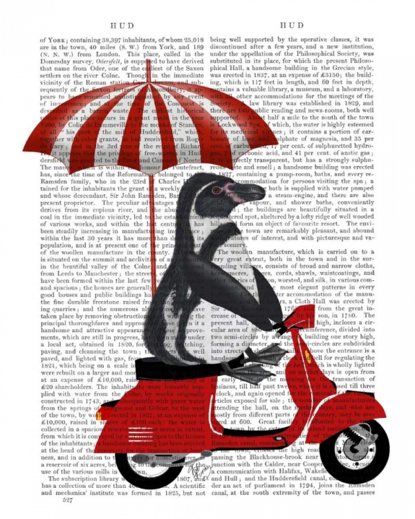 Picture of PENGUIN ON RED MOPED