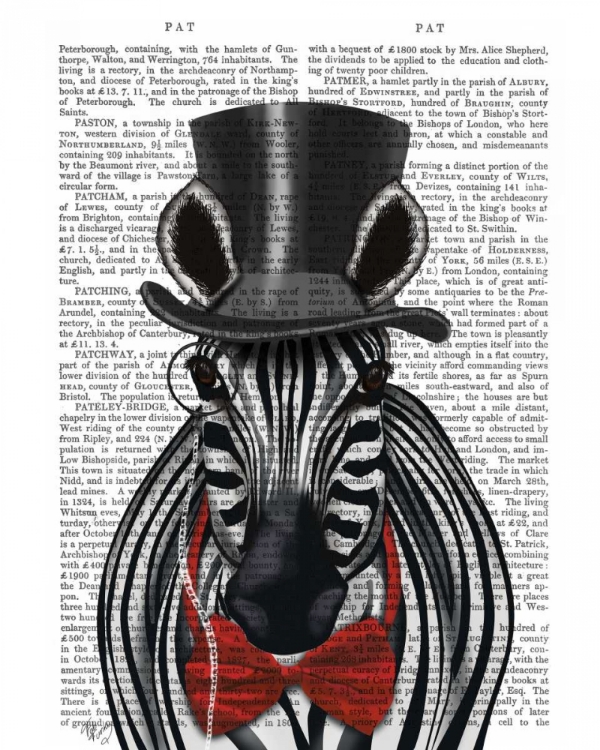 Picture of ZEBRA WITH TOP HAT AND BOW TIE 2, FORWARDS