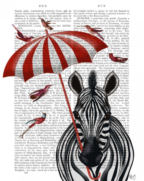 Picture of ZEBRA WITH UMBRELLA 2, FORWARD