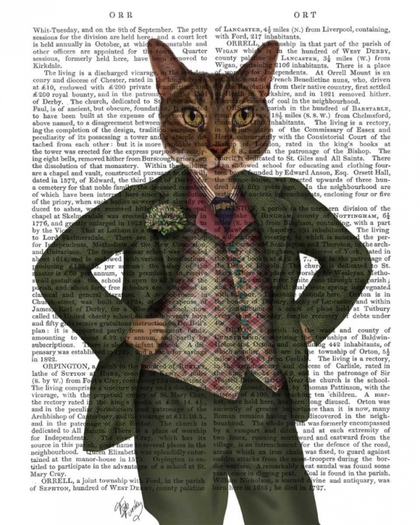 Picture of CAT IN TARTAN WAISTCOAT