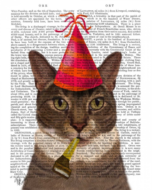 Picture of TORTOISESHELL CAT, PARTY HAT