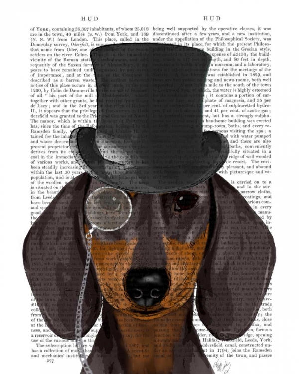 Picture of DACHSHUND, FORMAL HOUND AND HAT