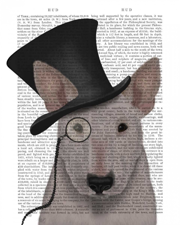 Picture of BULL TERRIER, FORMAL HOUND AND HAT