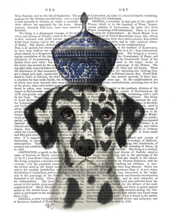 Picture of DALMATIAN WITH BLUE VASE