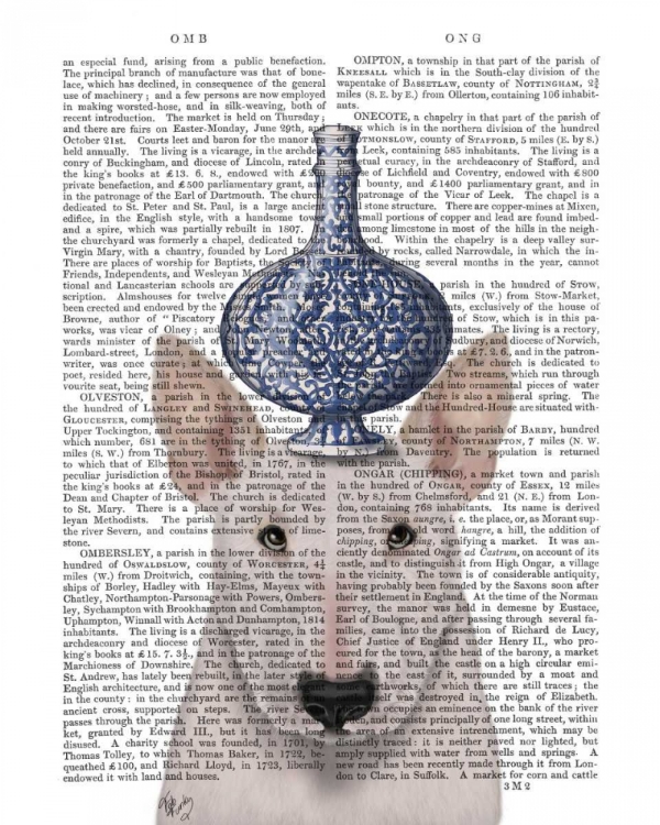 Picture of ENGLISH BULL TERRIER WITH BLUE VASE