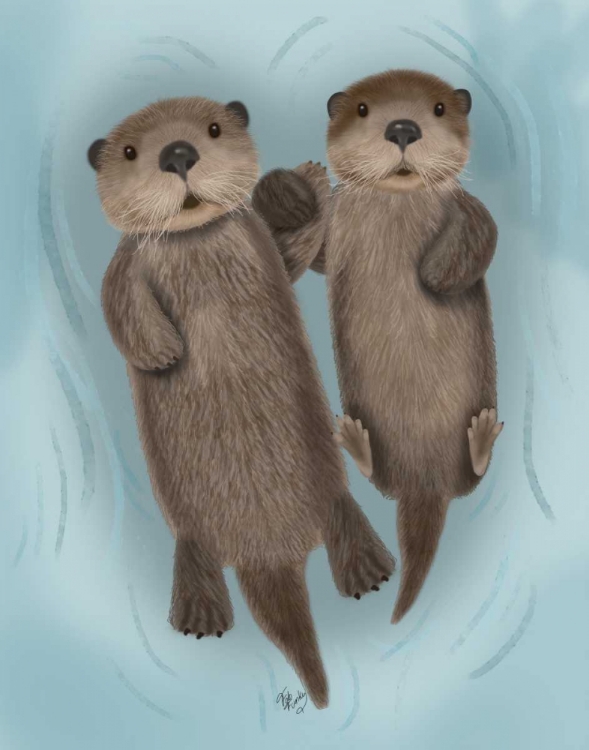 Picture of OTTERS HOLDING HANDS