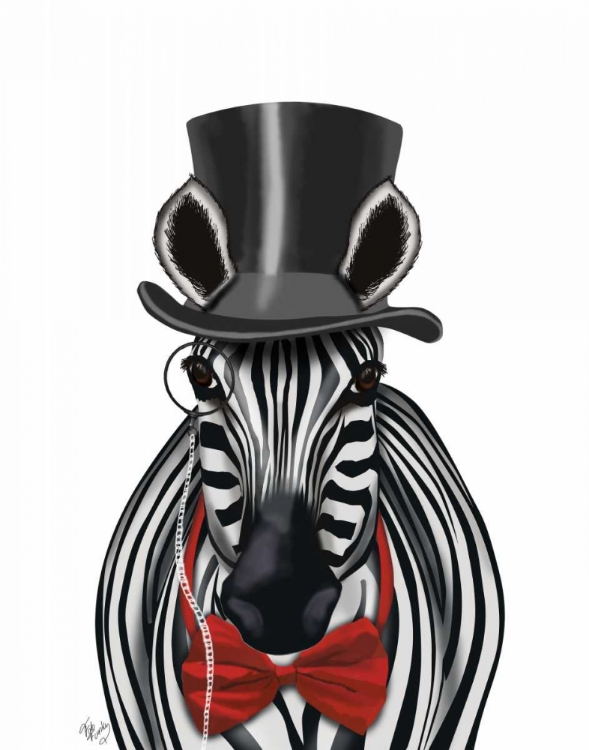 Picture of ZEBRA WITH TOP HAT AND BOW TIE 2, FORWARDS