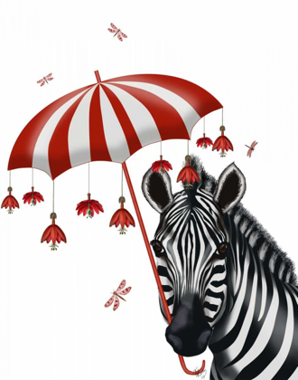 Picture of ZEBRA WITH UMBRELLA 1, SIDEWAYS