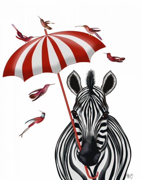 Picture of ZEBRA WITH UMBRELLA 2, FORWARD