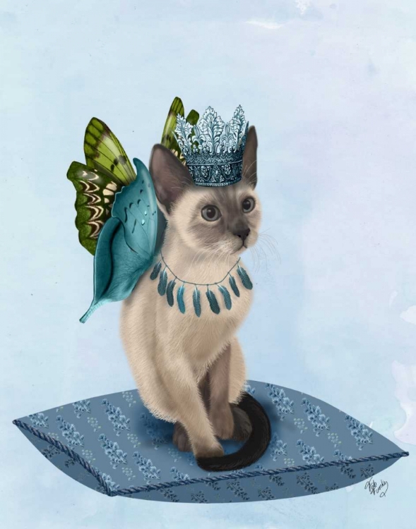 Picture of CAT WITH BLUE BUTTERFLY WINGS