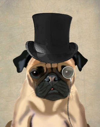 Picture of PUG, FORMAL HOUND AND HAT