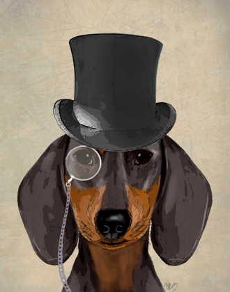 Picture of DACHSHUND, FORMAL HOUND AND HAT