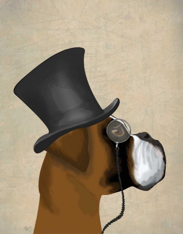 Picture of BOXER, FORMAL HOUND AND HAT