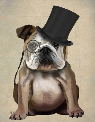 Picture of ENGLISH BULLDOG, FORMAL HOUND AND HAT