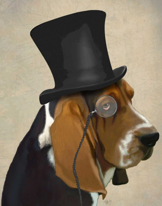 Picture of BASSET HOUND, FORMAL HOUND AND HAT