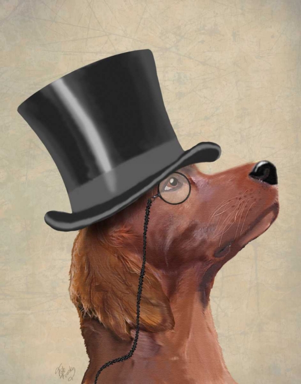 Picture of RED SETTER, FORMAL HOUND AND HAT